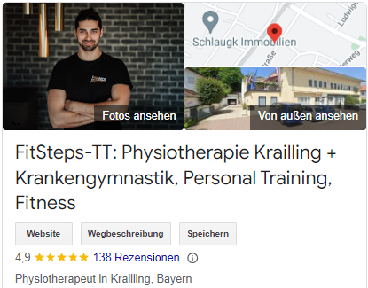 echte FitSteps-TT Bewertungen für die Praxis in Krailling